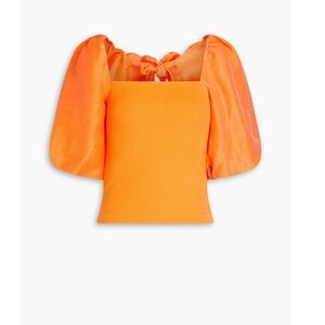 Sandro Vibrant Orange Puff Sleeve Blouse